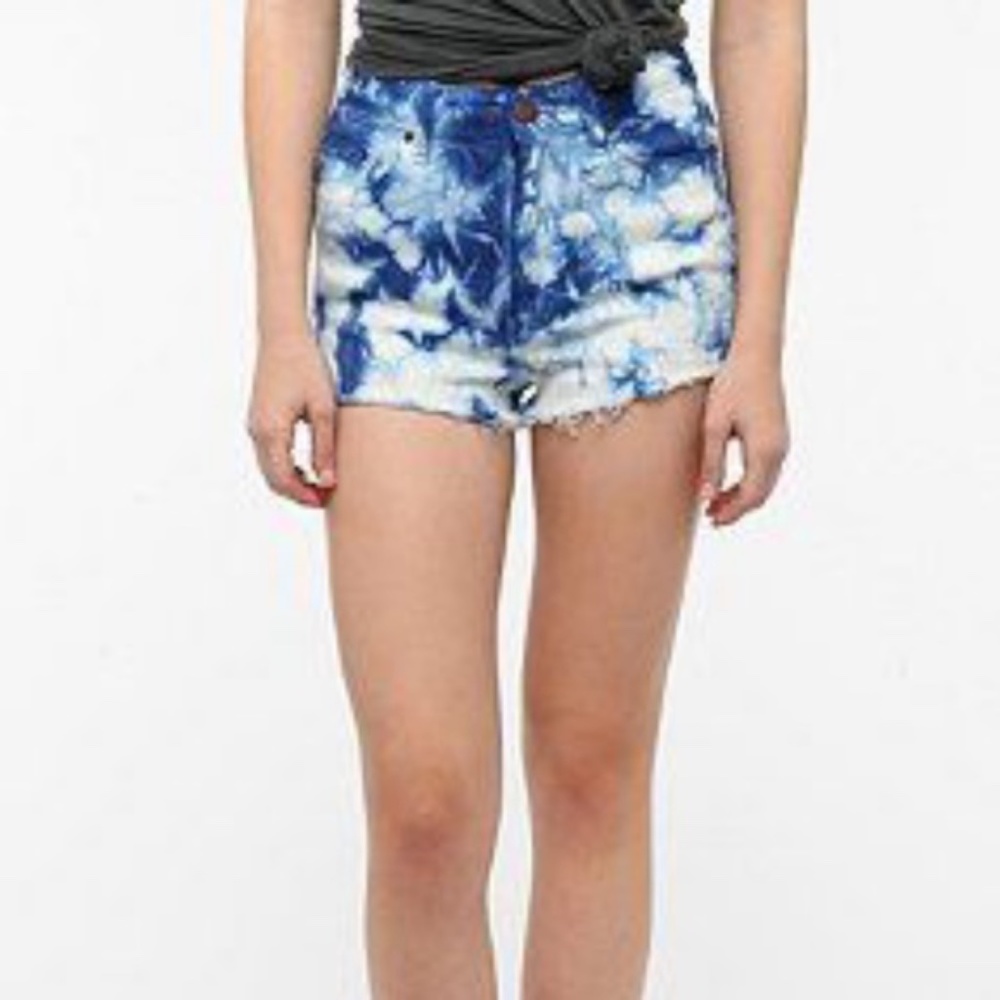 BDG High rise cheeky Tie Dye print cut out shorts